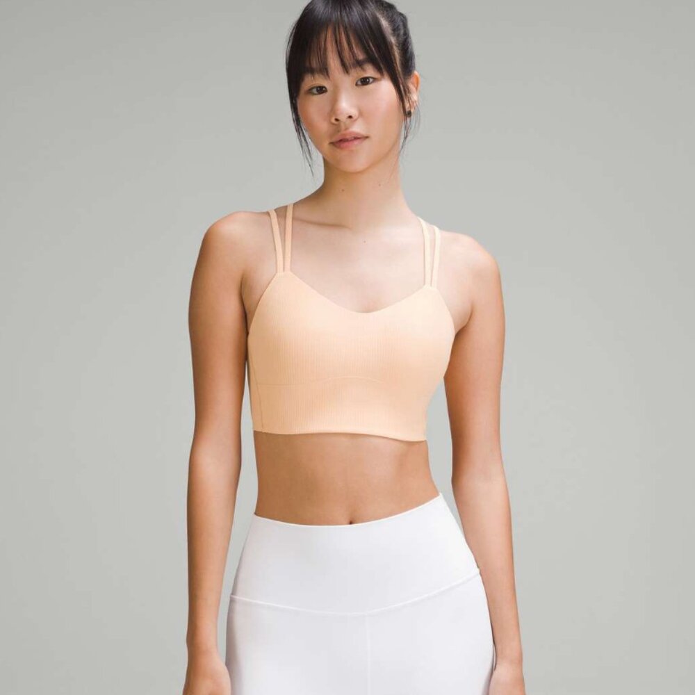 Like a Cloud Ribbed Longline Bra *Light Support, B/C Cup in Summer Glow Size 6